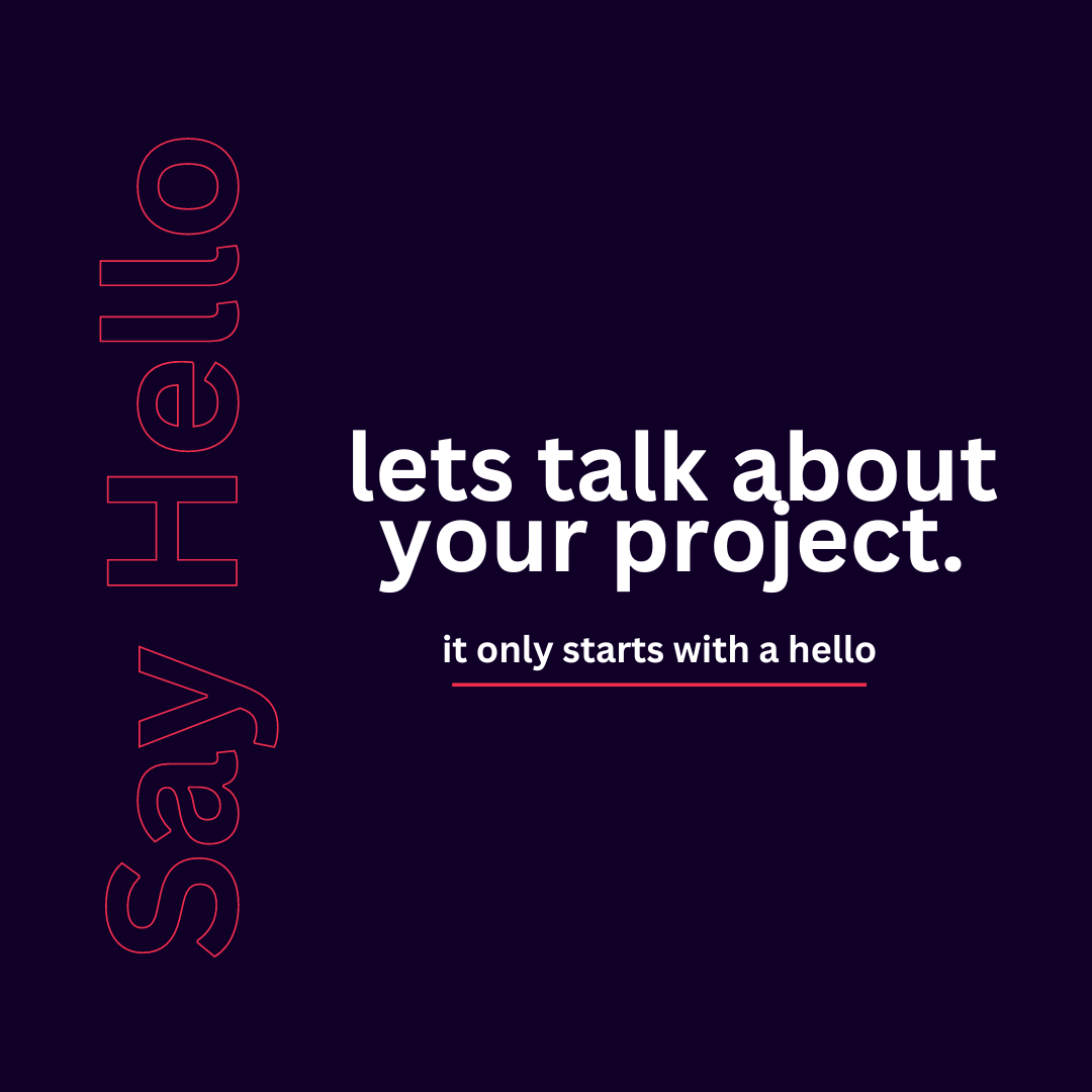 a blue square with lets talk about your project in white